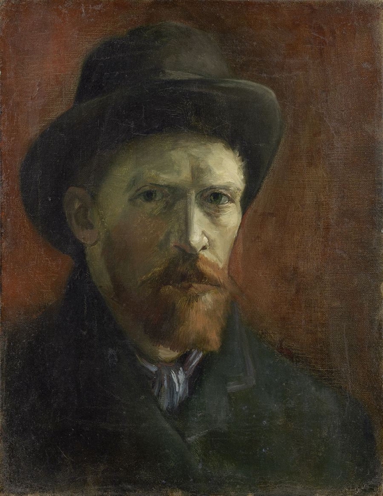 ߣձñԻ񡷣Self- Portrait with Dark Felt Hat1886-1887꣬ķ˹ص߲ݲ