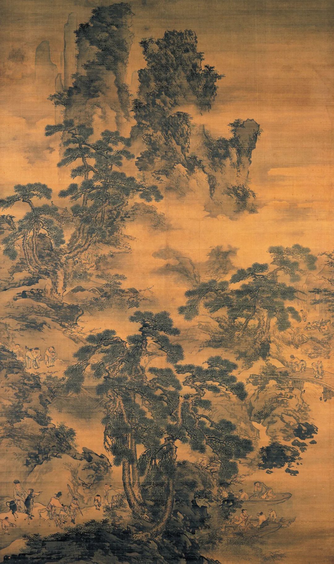 明 戴进 春酣图轴  291.3×171.5cm  绢本　立轴　设色  台北故宫博物院藏